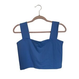 Susana Monaco wide strap crop tank top Blue. Size XL. NWT.